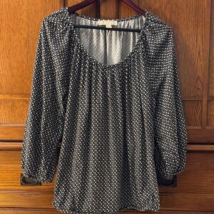 EUC MICHAEL Michael Kors Viscose Top 3/4 Sleeve Scoop Neck Elastic arms & waist